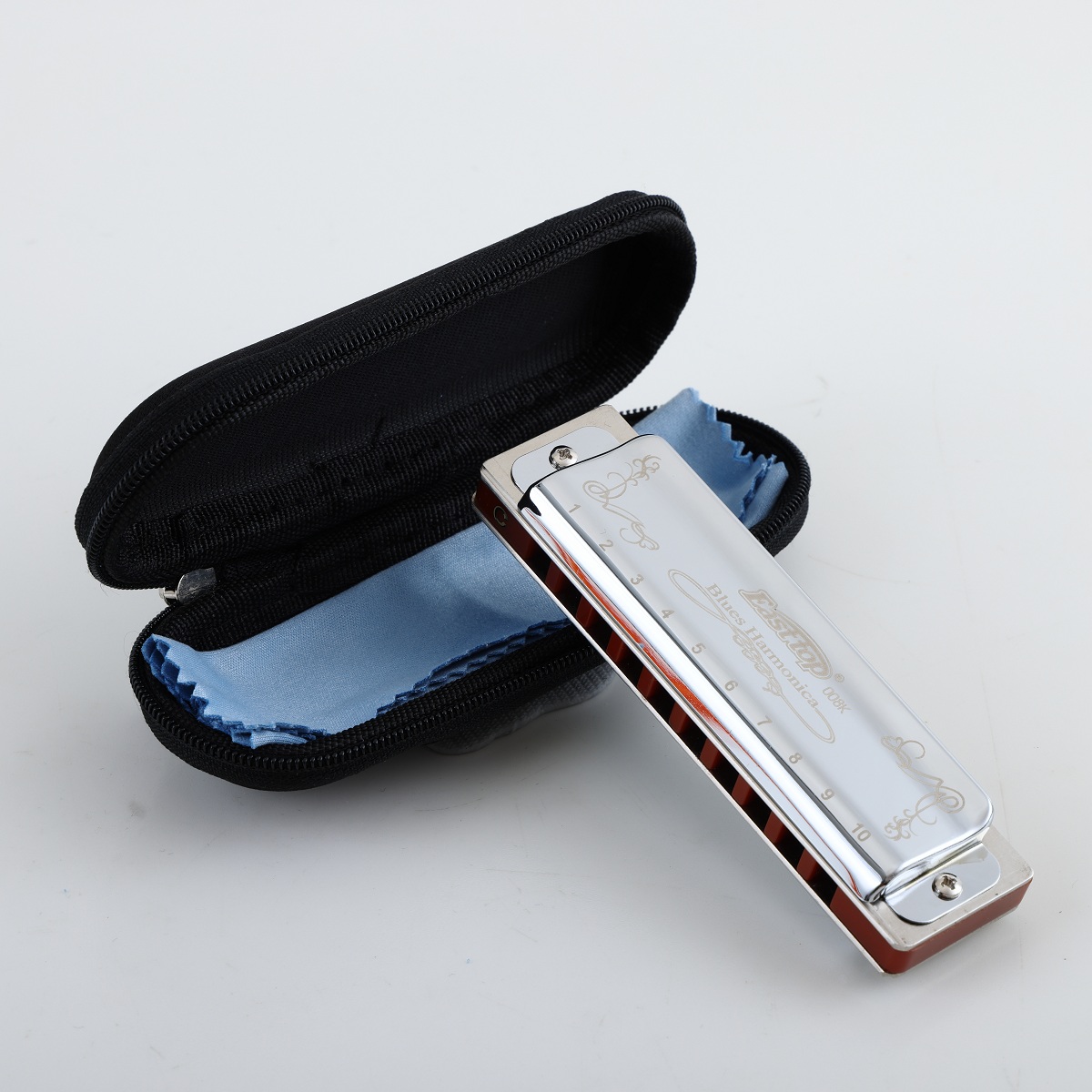 Harmonica 10 Hole - هارمونيكا EASTTOP T008K باللون الأزرق الجديد،