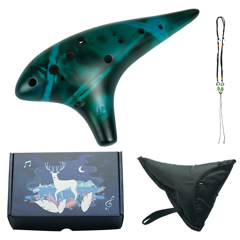 Ocarina Ceramic - أوكارينا سيراميكية ذات 12 فتحة بمفتاح