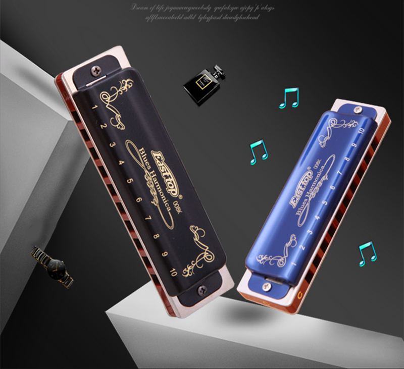 حار بيع هارمونيكا T008K 10 حفر - مراجعة Harmonica 10 Hole وسعره