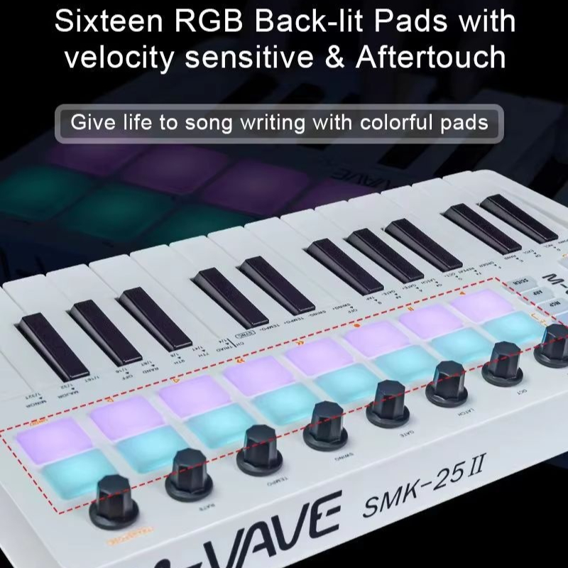 لوحة مفاتيح ميدي M-Vave Smk-25 - مراجعة Midi Controller Pad وسعره